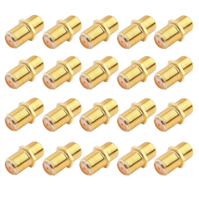 SAISN Coaxial Cable Connector F-Type RG6 Cable Extension Adapter (Pack of 20) - Image 1